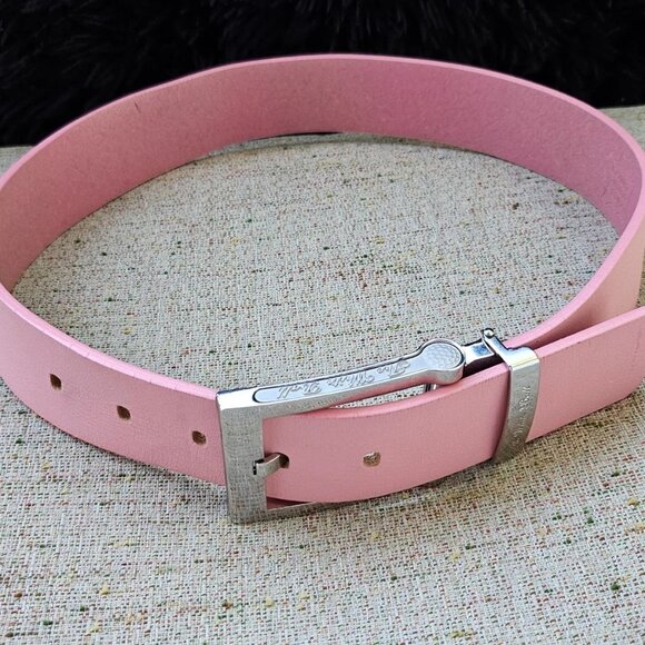 The White Ball Women Belt Italian Genuine Leather Pink Waistband Size S 24-25 in main image 4